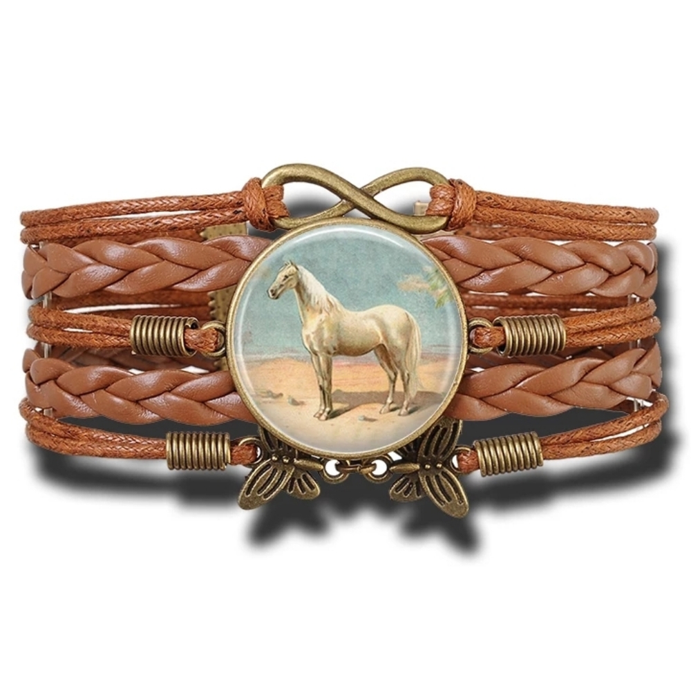 Horse Bracelet. Braided Leather Pony Western Rodeo